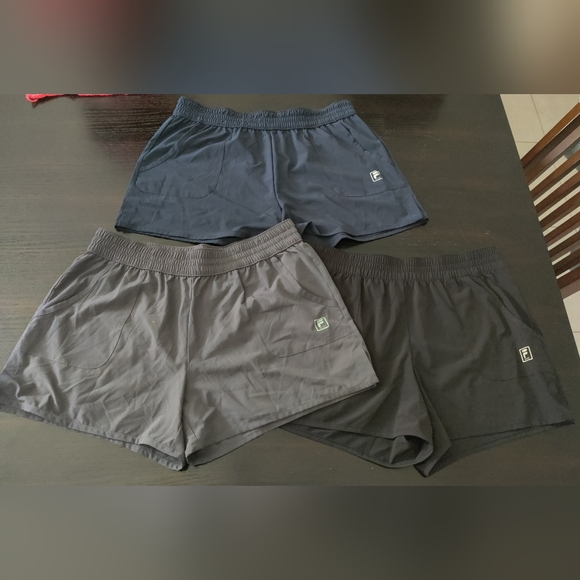 Lot Of 3 Fila Sport Shorts - Black - Gray - Blue - Size M - Picture 1 of 8